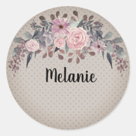 Adesivo Monograma personalizado: flor de aquarela