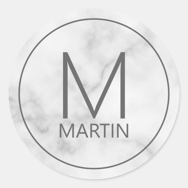 Adesivo Monograma Personalizado Moderno e Roteiro Clássico (Frente)