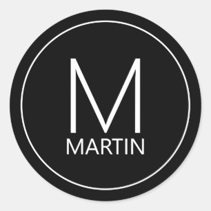 Adesivo Monograma Personalizado Moderno e Roteiro Clássico