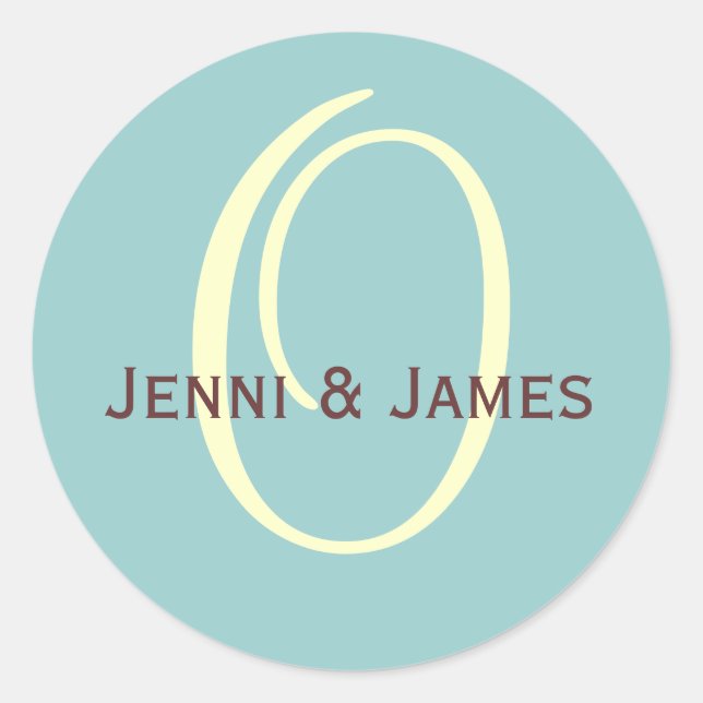 Adesivo Monograma Personalizado O Favor de Casamento e Vin (Frente)