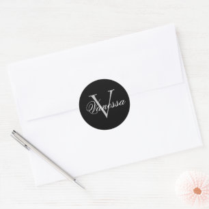 Adesivo Monograma Personalizado Preto