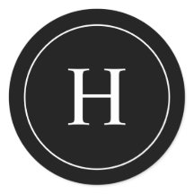 Monograma Personalizado Preto e Branco Elegante