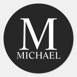 Adesivo Monograma Personalizado Preto e Nome