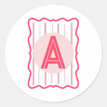 Monograma Personalizado Rosa com Borda Ondulada
