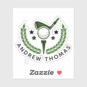 Adesivo Monograma Personalizado Simples Nome do Golfista