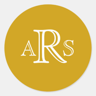 Adesivo Monograma Personalizado Três Letra Dourada Selo de