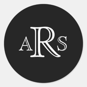 Adesivo Monograma Personalizado - Três Letras de Casamento