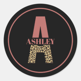 Adesivo Monograma Personalizado Uma Impressão Colar Rosa