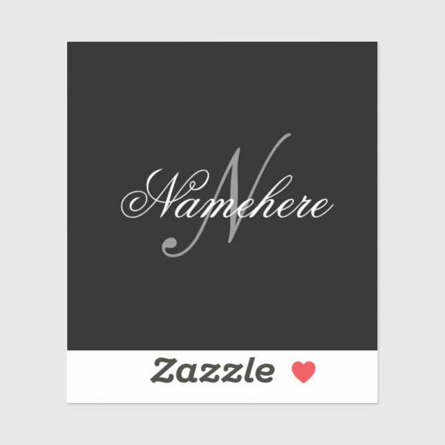 Adesivo Monograma Personalizado Único de Nomes Preto e Bra (Folha)