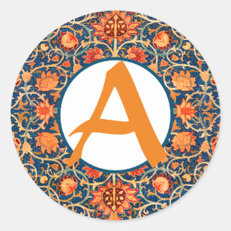 Adesivo monograma personalizado William Morris redondo Ade