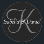 Adesivo Monograma Personalizável de Casamento de na moda B<br><div class="desc">Vinhetas de selagem personalizáveis de monograma de na moda Bride Groom</div>