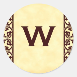 Adesivo Monograma Pessoal Elegante em Castanho