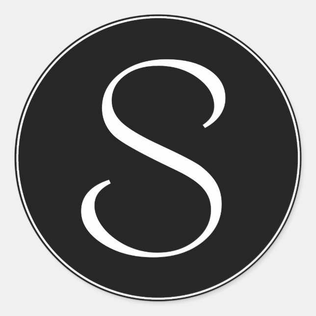 Adesivo Monograma Preto Bing Branco (Frente)