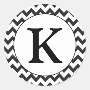 Adesivo Monograma preto & branco Chevron