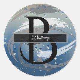 Adesivo Monograma preto, branco e Cinza