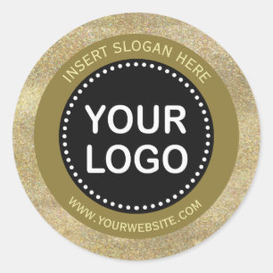 Adesivo Monograma preto brilhante Elegante Seu logotipo