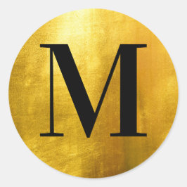Adesivo Monograma Preto Clássico em Folha de Ouro Amarelo