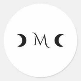 Adesivo Monograma preto-e-branco do Crescente Moderno