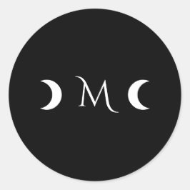 Adesivo Monograma preto-e-branco do Crescente Moderno