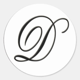 Adesivo Monograma preto e branco elegante D