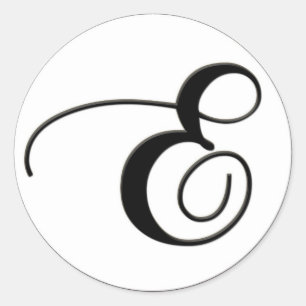 Adesivo Monograma preto e branco Elegante E