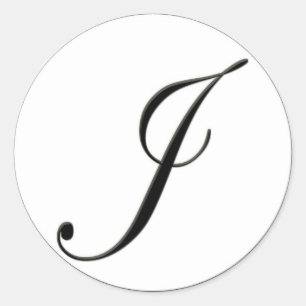 Adesivo Monograma preto e branco elegante J