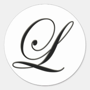 Adesivo Monograma preto e branco elegante L