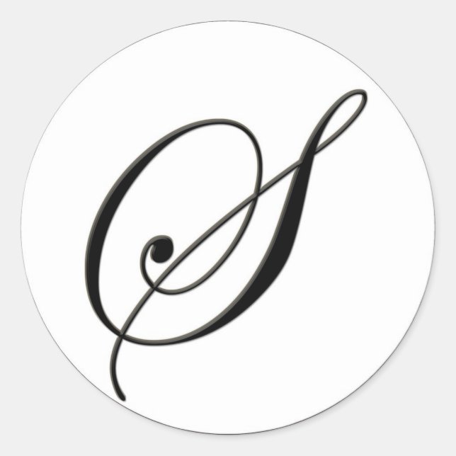 Adesivo Monograma preto e branco Elegante S (Frente)