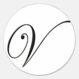 Adesivo Monograma preto e branco elegante V