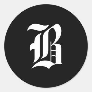 Adesivo Monograma preto e branco inicial B