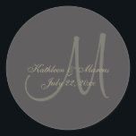 Adesivo Monograma preto e Dourado<br><div class="desc">Dourado monograma em fundo preto. Personalize para atender às suas necessidades.</div>