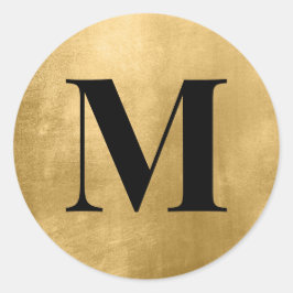 Adesivo Monograma Preto em Folha de Ouro Falso