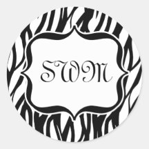 Monograma preto/zebra branco Funky