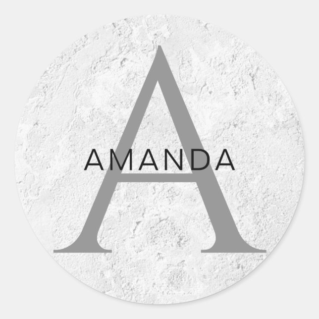 Adesivo Monograma profissional simples adicione seu nome (Frente)