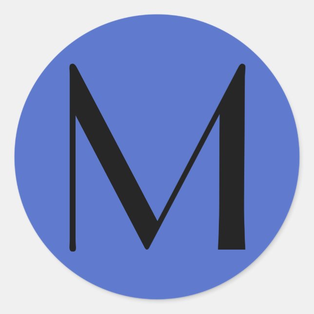 Adesivo Monograma Profundo Black Real Modern Nome inicial (Frente)