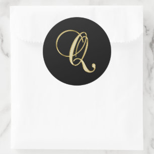 Adesivo Monograma Q - dourado