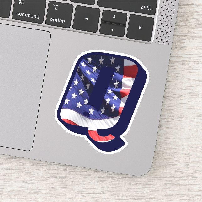 Adesivo Monograma Q - Letra americana Q - Letra inicial EU (Detalhe)