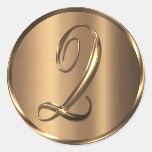 Adesivo Monograma Q Selo de Envelope de Bronze Não METÁLIC (Frente)