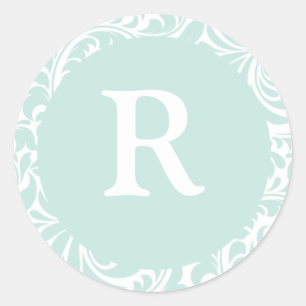 Adesivo Monograma R Dusty Aqua Selantes Personalizados