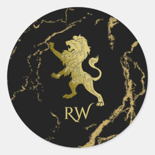 Adesivo Monograma Real Leão Dourado