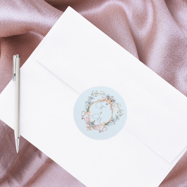 Adesivo Monograma Regency Blue Elegant (Criador carregado)