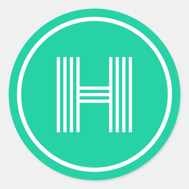 Adesivo Monograma Retroativo Caribe Inicial Verde (Frente)