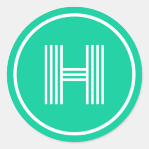 Adesivo Monograma Retroativo Caribe Inicial Verde