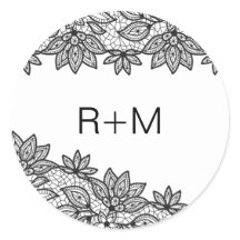 Monograma Romântico de Casamento de Locais Pretos 