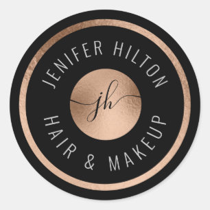 Adesivo Monograma rosa de círculo mínimo