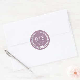 Adesivo Monograma Rosa Poeira Simples Mauve