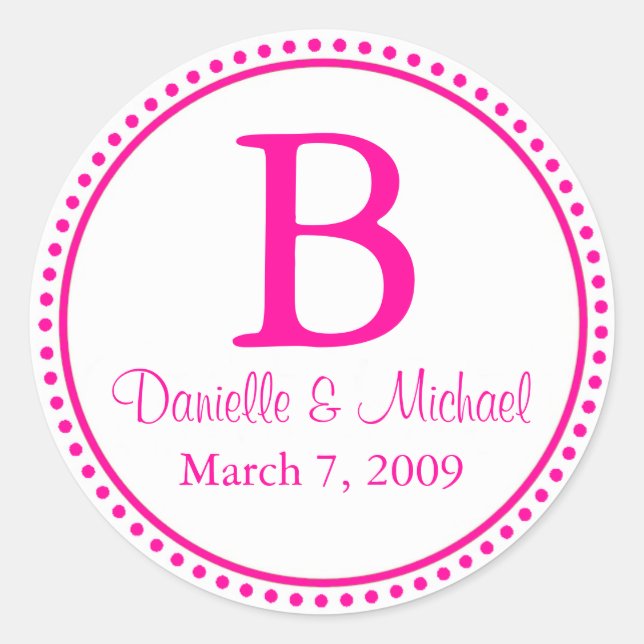 Adesivo Monograma Rosa Quente (Frente)