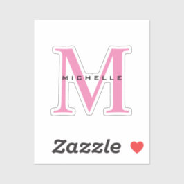 Adesivo Monograma Rosa Seu Nome Especiais Presente Adorado