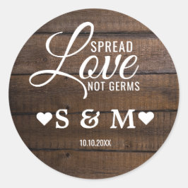 Adesivo Monograma Rustic Dark Wood Spread Love