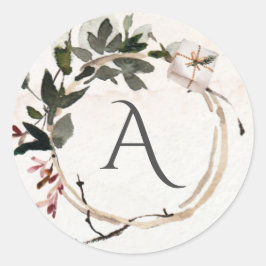 Adesivo Monograma Rustic Watercolor Holiday